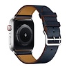 Bandje geschikt voor Apple Watch 38/40MM - Maat L - Horlogebandje - Polsband - Kunstleer - Donkerblauw