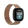 Bandje geschikt voor Fitbit Versa 3 - Maat One Size - Milanees - Smartwatch - Stainless Steel Mesh - Metaal - Rose Goud