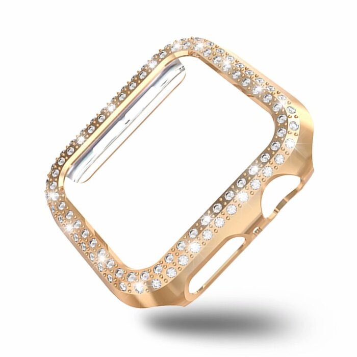 JVS Products Hoesje geschikt voor Apple Watch 40MM - Bumper hoesje - Diamant - TPU - Rose Goud