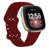 Bandje geschikt voor Fitbit Sense - Maat L - Polsband - Horlogebandje - Siliconen - Donkerrood