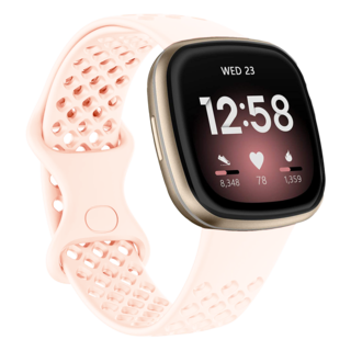 JVS Products Bandje geschikt voor Fitbit Sense - Maat L - Polsband - Horlogebandje - Siliconen - Lichtroze