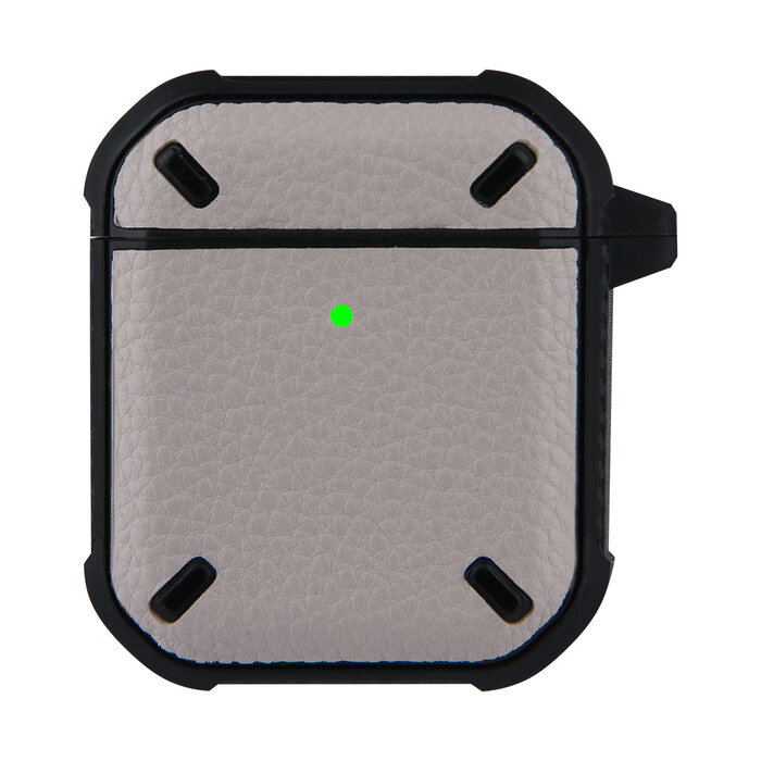 JVS Products Hoesje geschikt voor Airpods 1 en 2 - Softcase - Sleutelhanger - Cover - Siliconen - Beige