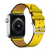 Bandje geschikt voor Apple Watch 38/40MM - Maat L - Horlogebandje - Polsband - Kunstleer - Geel