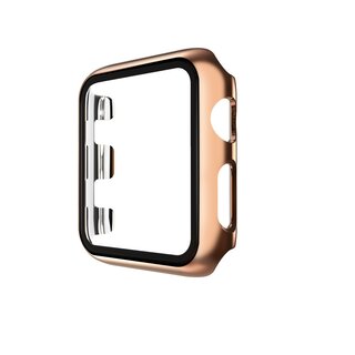 JVS Products Hoesje geschikt voor Apple Watch 42MM - Bumper hoesje - Screenprotector - TPU - Rose Goud