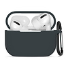 Hoesje geschikt voor Apple Airpods Pro - Softcase - Sleutelhanger - Cover - Extra dun - Siliconen - Antraciet/Grijs