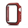 Hoesje geschikt voor Apple Watch 38MM - Hardcase - Screenprotector - Kunststof - Donkerrood