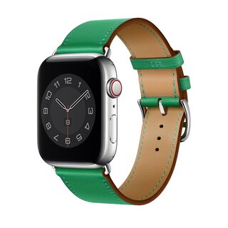 JVS Products Bandje geschikt voor Apple Watch 42/44MM - Maat L - Horlogebandje - Polsband - Kunstleer - Groen