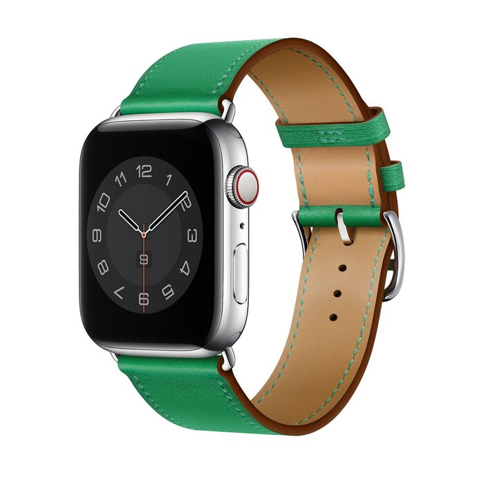JVS Products Bandje geschikt voor Apple Watch 42/44MM - Maat L - Horlogebandje - Polsband - Kunstleer - Groen