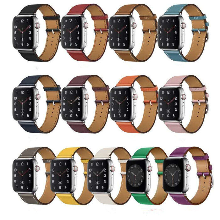 JVS Products Bandje geschikt voor Apple Watch 42/44MM - Maat L - Horlogebandje - Polsband - Kunstleer - Groen