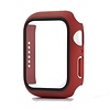 Hoesje geschikt voor Apple Watch 44MM - Hardcase - Screenprotector - Kunststof - Donkerrood