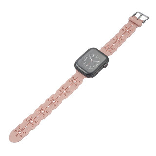 JVS Products Bandje geschikt voor Apple Watch 42/44MM - Maat L - Sportband - Horlogebandje - Polsband - Kunstleer - Roze