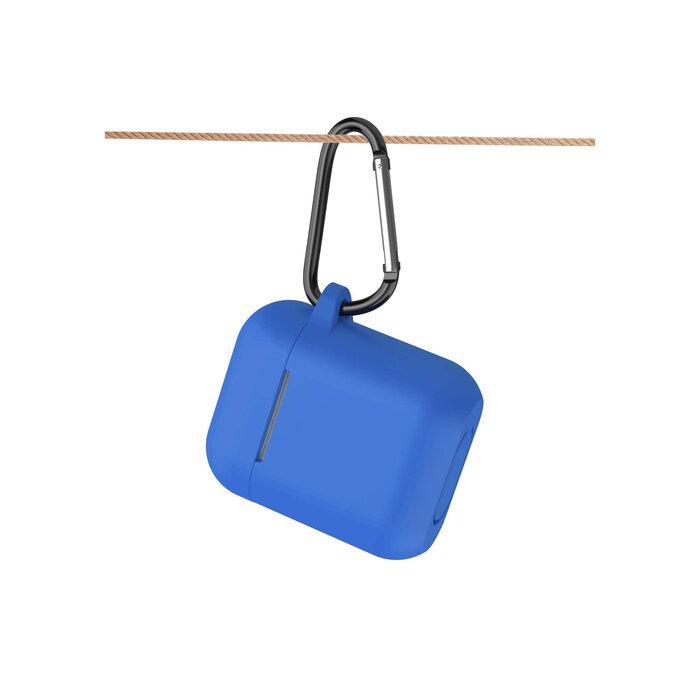 JVS Products Hoesje geschikt voor Airpods 1 en 2 - Softcase - Sleutelhanger - Cover - Extra dun - Siliconen - Donkerblauw
