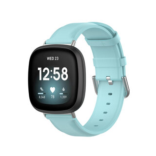 JVS Products Bandje geschikt voor Fitbit Versa 3 - Maat L - Horlogebandje - Polsband - Kunstleer - Blauw