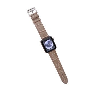 JVS Products Bandje geschikt voor Apple Watch 38/40MM - Maat L - Horlogebandje - Gespsluiting - Polsband - Kunstleer - Grijs