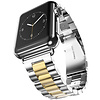 Bandje geschikt voor Apple Watch 38/40MM - Maat One Size - Metalen band - Polsband - Vlindersluiting - Metaal - Zilver/Goud