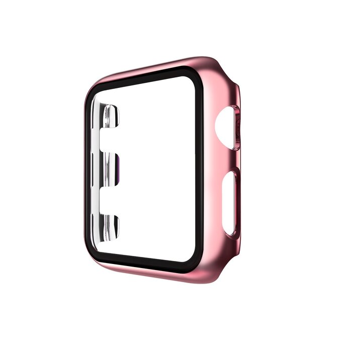 JVS Products Hoesje geschikt voor Apple Watch 40MM - Bumper hoesje - Screenprotector - TPU - Roze