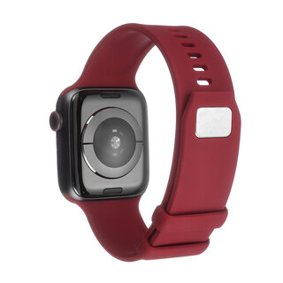 JVS Products Bandje geschikt voor Apple Watch 38/40MM - Maat L - Sportband - Polsband - Dun - Horlogebandje - Siliconen - Solide kleur - Rood