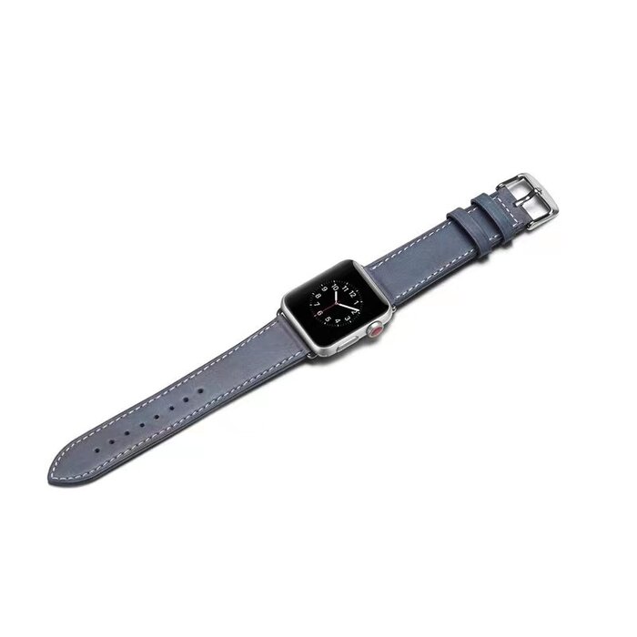 JVS Products Bandje geschikt voor Apple Watch 42/44MM - Maat L - Horlogebandje - Polsband - Kunstleer - Blauw