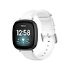 Bandje geschikt voor Fitbit Versa 3 - Maat L - Horlogebandje - Polsband - Kunstleer - Wit