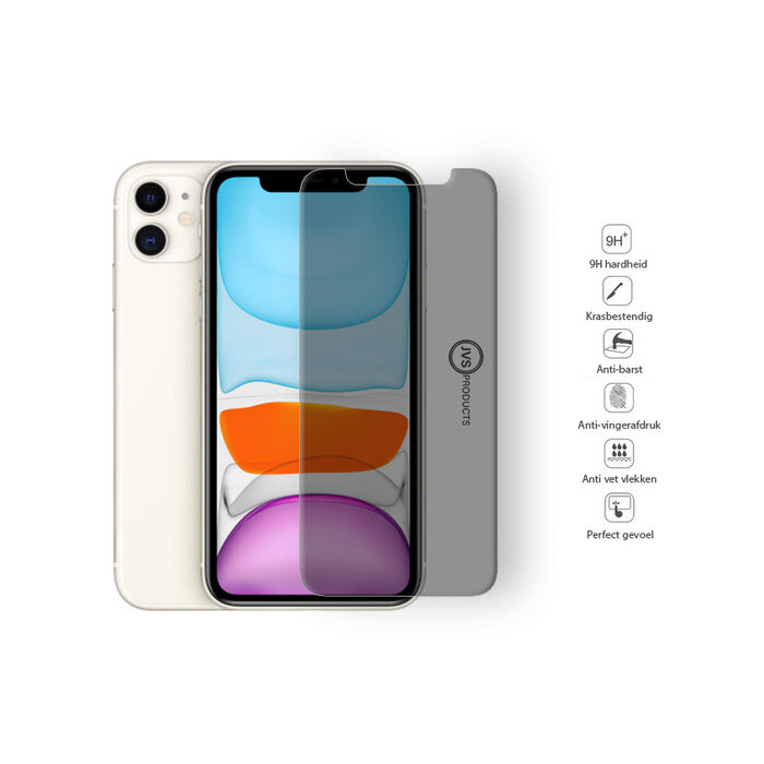 JVS Products Screenprotector geschikt voor iPhone 11 - Privacy - Tempered Glass - Beschermglas - Glas - Privacy screenprotector