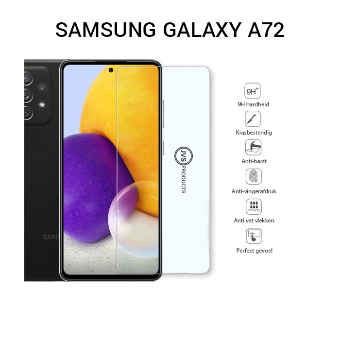 JVS Products Screenprotector geschikt voor Samsung Galaxy A72 - Tempered Glass - Beschermglas - Glas - Transparant