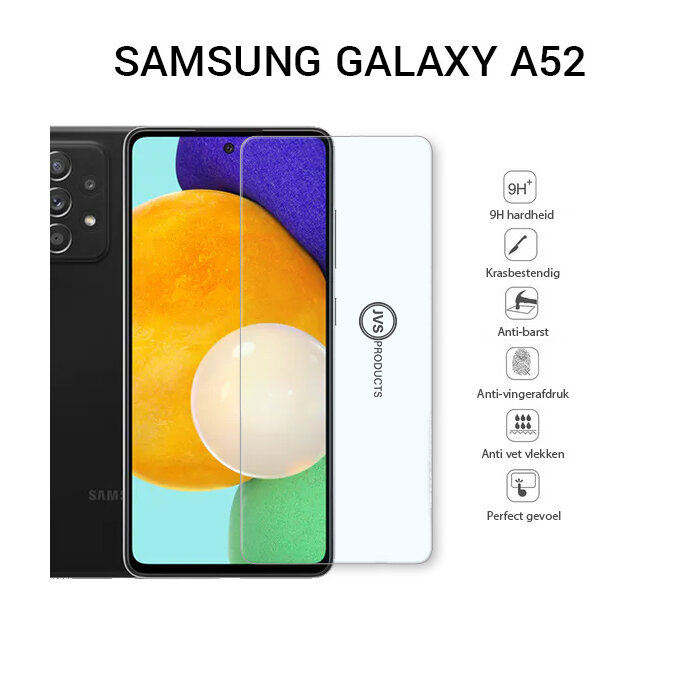 JVS Products Screenprotector geschikt voor Samsung Galaxy A52 - Tempered Glass - Beschermglas - Glas - Transparant