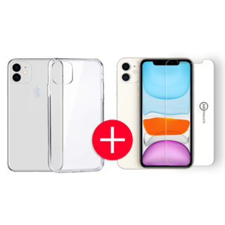 JVS Products iPhone 11 Transparant Hoesje + GRATIS Screenprotector - Transparant - Extra Dun - Apple iPhone 11 - Hoes - Cover - Case - Screenprotector kit