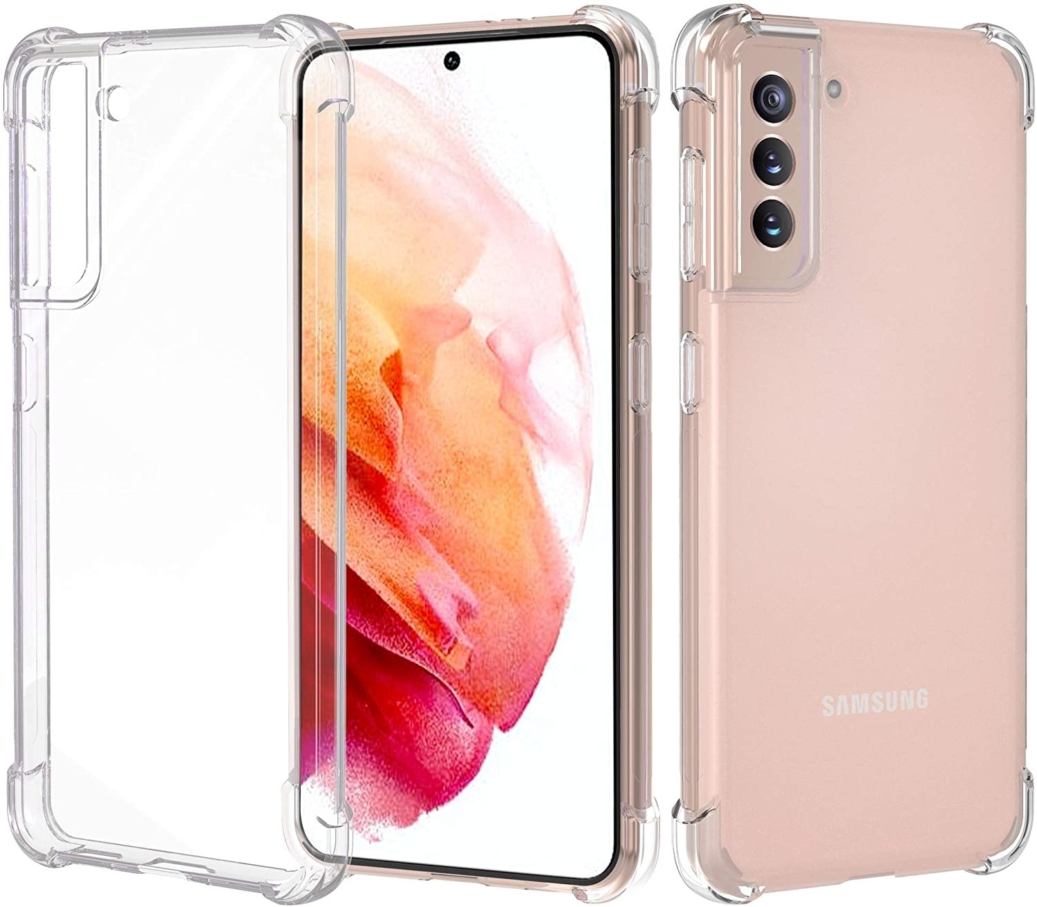 JVS Products Samsung Galaxy S21 Anti-Shock Hoesje + GRATIS Screenprotector - Transparant - Extra - Dun - Samsung Galaxy S21 hoes - cover - case - Screenprotector kit