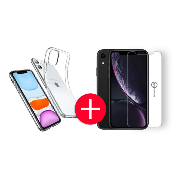 JVS Products iPhone XR Transparant Hoesje + GRATIS Screenprotector - Transparant - Extra Dun - Apple iPhone XR - Hoes - Cover - Case - Screenprotector kit
