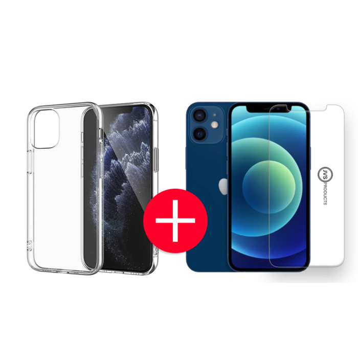 JVS Products IPhone 12 Mini Transparant Hoesje + GRATIS Screenprotector - Transparant - Extra Dun - Apple IPhone 12 Mini - Hoes - Cover - Case - Screenprotector kit