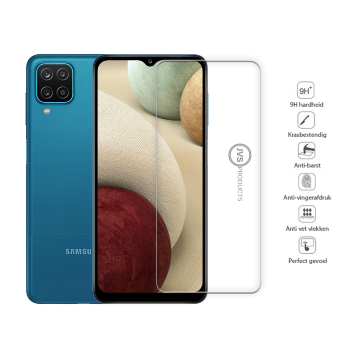 JVS Products Screenprotector geschikt voor Samsung Galaxy A12 - Tempered Glass - Beschermglas - Glas - Transparant
