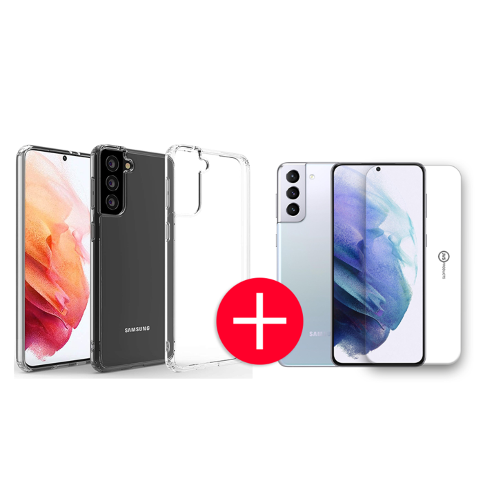 JVS Products Samsung Galaxy S21 Plus Anti-Shock Hoesje + GRATIS Screenprotector - Transparant - Extra - Dun - Samsung Galaxy S21 hoes - cover - case - Screenprotector kit
