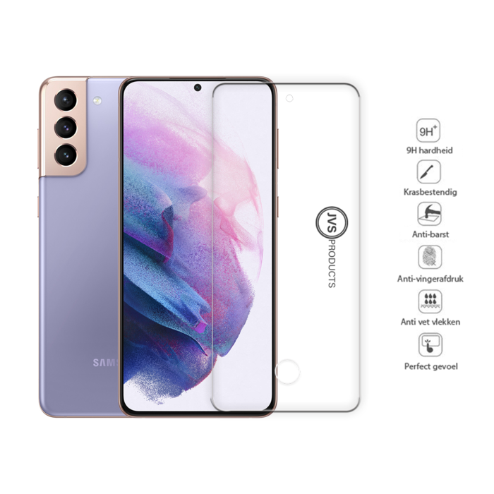 JVS Products Screenprotector geschikt voor Samsung Galaxy S21 - Premium - Volledig bedekt - Edge to edge - Tempered Glass - Beschermglas - Glas - Transparant
