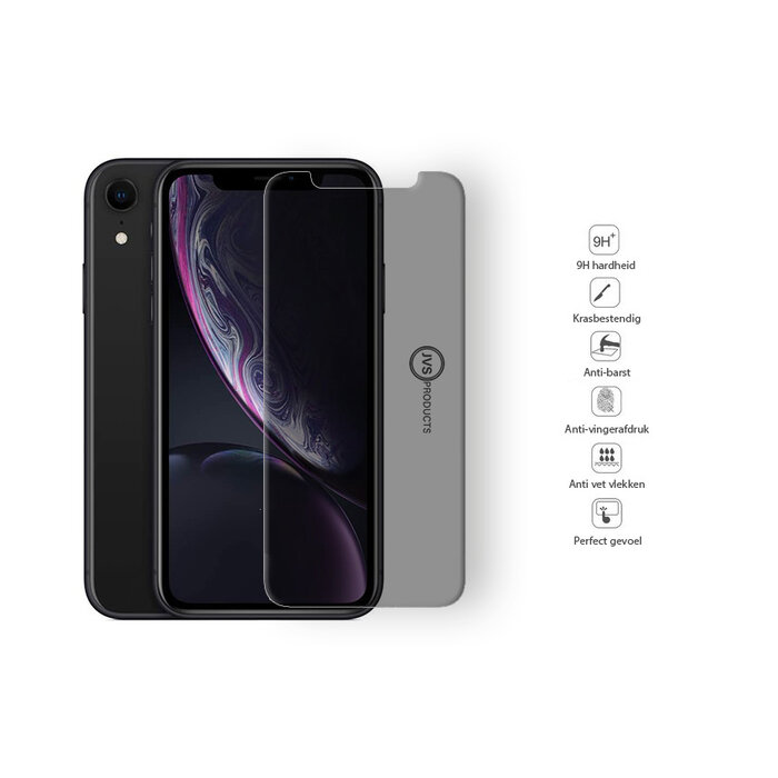 JVS Products Screenprotector geschikt voor iPhone XR - Privacy - Tempered Glass - Beschermglas - Glas - Privacy screenprotector