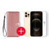 iPhone 12 Pro Max Hoesje - Kunstleer - Portemonnee - Book Case - Wallet - Apple iPhone 12 Pro Max - Roze Goud/Rose Gold + Gratis Screenprotector