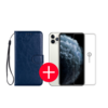 iPhone 11 Pro Max Hoesje - Kunstleer - Portemonnee - Book Case - Wallet - Apple iPhone 11 Pro Max - Midnight Blue/Blauw + Gratis Screenprotector