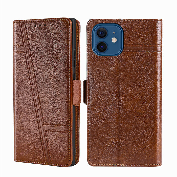 JVS Products Samsung Galaxy S21 Ultra hoesje - Bookcase - Pasjeshouder - Portemonnee - Patroon - Kunstleer - Bruin