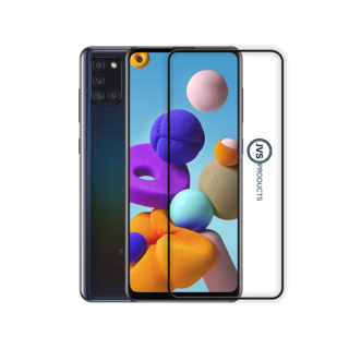 JVS Products Screenprotector geschikt voor Samsung Galaxy A21 - Premium - Volledig bedekt - Edge to edge - Tempered Glass - Beschermglas - Glas - Transparant