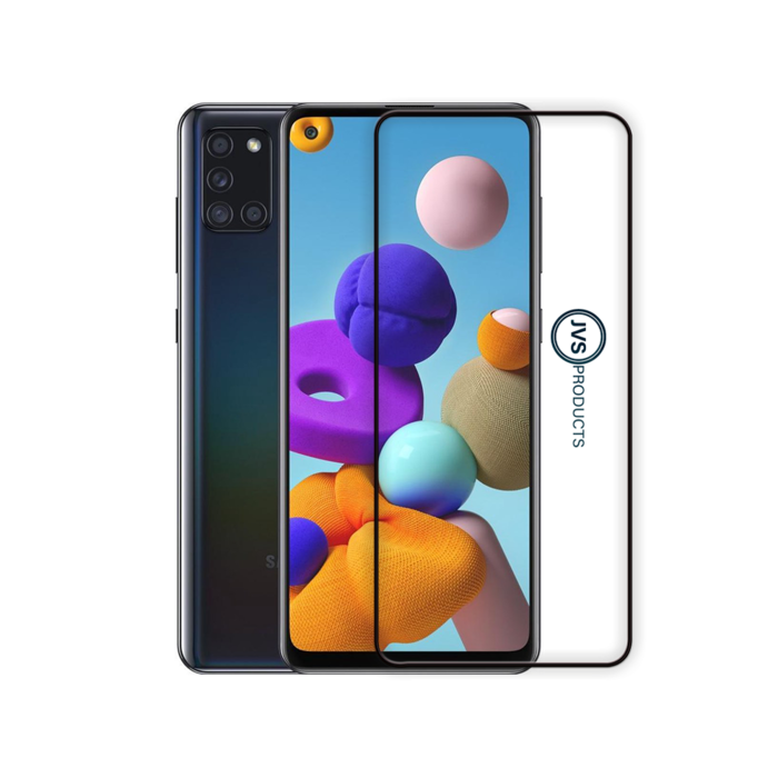 JVS Products Screenprotector geschikt voor Samsung Galaxy A21 - Premium - Volledig bedekt - Edge to edge - Tempered Glass - Beschermglas - Glas - Transparant