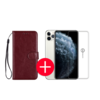 iPhone 11 Pro Max Hoesje - Kunstleer - Portemonnee - Book Case - Wallet - Apple iPhone 11 Pro Max - Donkerbruin + Gratis Screenprotector