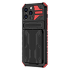 iPhone 12 Pro hoesje - Backcover - Rugged Armor - Kickstand - Extra valbescherming - TPU - Zwart/Rood