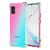 iPhone 7 hoesje - Backcover - Extra dun - Transparant - Tweekleurig - TPU - Roze/Turquoise