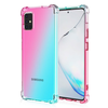iPhone SE 2020 hoesje - Backcover - Extra dun - Transparant - Tweekleurig - TPU - Roze/Turquoise