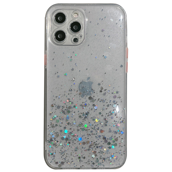 JVS Products iPhone 12 Mini hoesje - Backcover - Camerabescherming - Glitter - TPU - Transparant