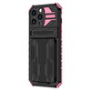 Samsung Galaxy Note 20 hoesje - Backcover - Rugged Armor - Kickstand - Extra valbescherming - TPU - Zwart/Roze