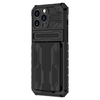 iPhone 13 Pro Max hoesje - Backcover - Rugged Armor - Kickstand - Extra valbescherming - TPU - Zwart