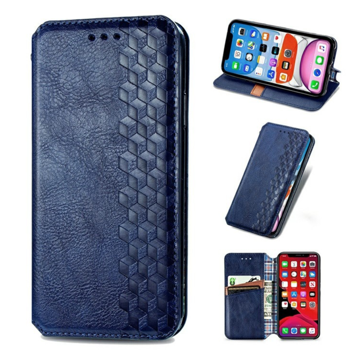 JVS Products Samsung Galaxy S23 Plus hoesje - Bookcase - Pasjeshouder - Portemonnee - Diamantpatroon - Kunstleer - Blauw