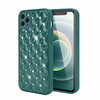 iPhone XS hoesje - Backcover - Luxe - Diamantpatroon - TPU - Donkergroen