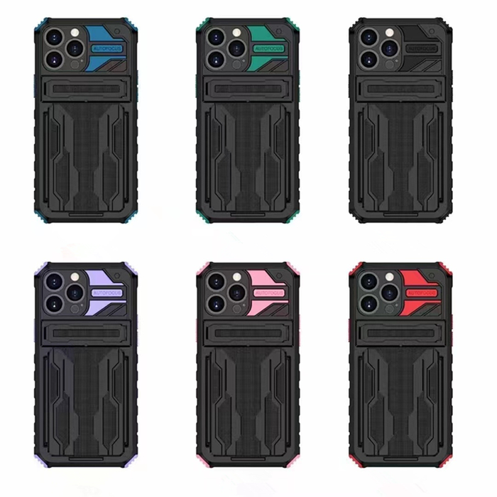 JVS Products iPhone XS Max hoesje - Backcover - Rugged Armor - Kickstand - Extra valbescherming - TPU - Zwart/Roze