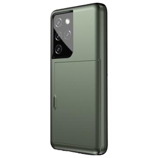 JVS Products Samsung Galaxy S21 Ultra hoesje - Backcover - Hardcase - Pasjeshouder - Portemonnee - Shockproof - TPU - Groen